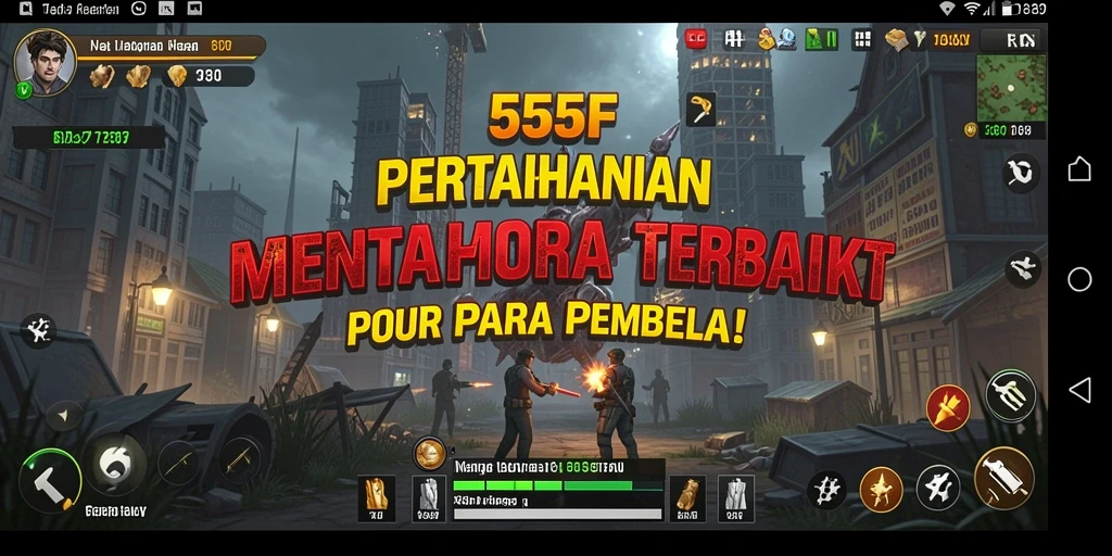 Tampilan gameplay 555F yang mendebarkan dan menantang di genre Tower Defense.