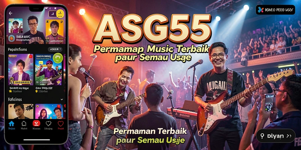 Screenshot gameplay ASG55 dengan berbagai fitur musik interaktif.