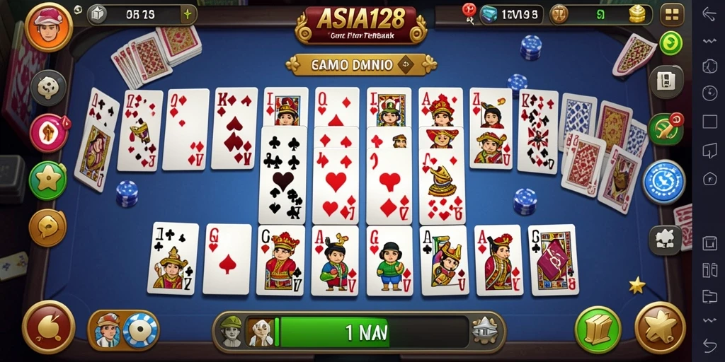 Tampilan gameplay Domino yang seru dan mengasyikkan di ASIA128.