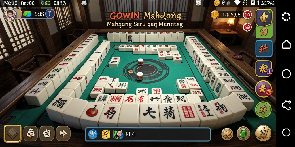 Tampilan gameplay seru GOWIN dengan berbagai level Mahjong.