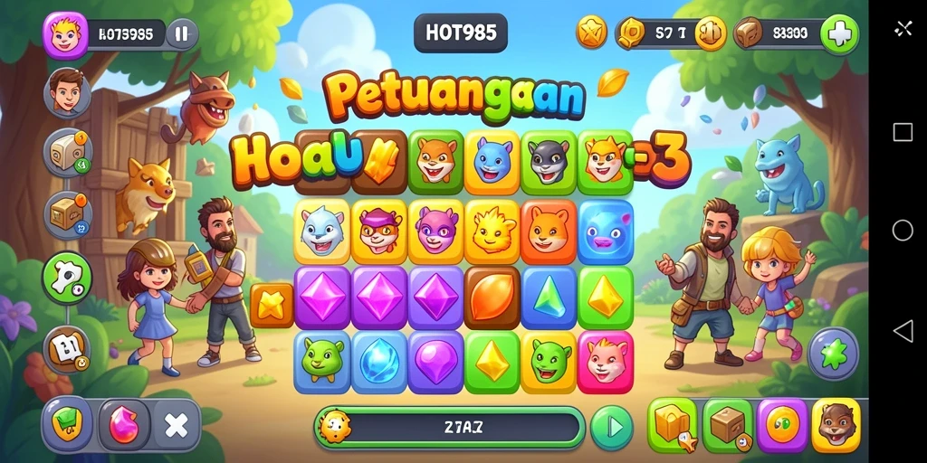 Gameplay seru dari HOT985 dengan tantangan Match-3.