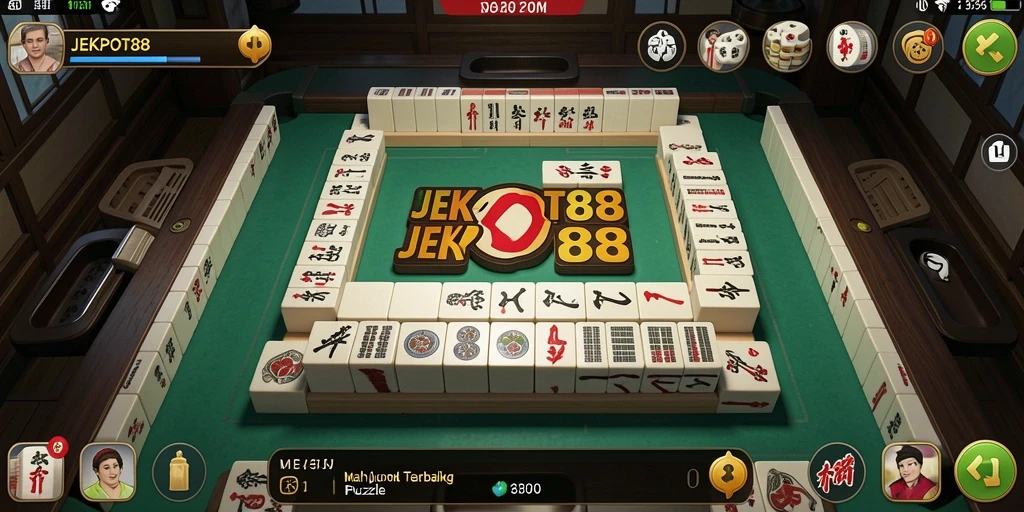 Tampilan gameplay <strong>JEKPOT88</strong> dengan berbagai ubin Mahjong yang menawan.