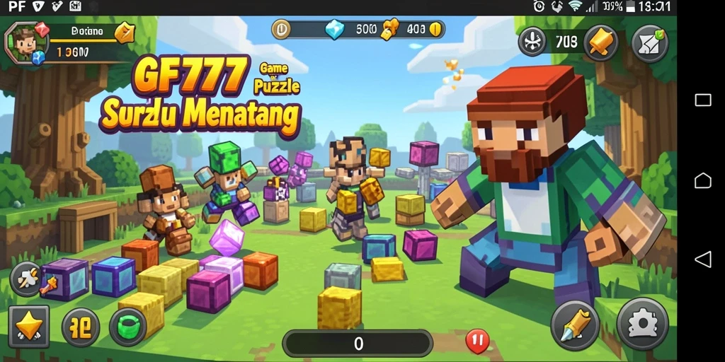 Screenshot utama PF777 menunjukkan gameplay Puzzle yang menarik.