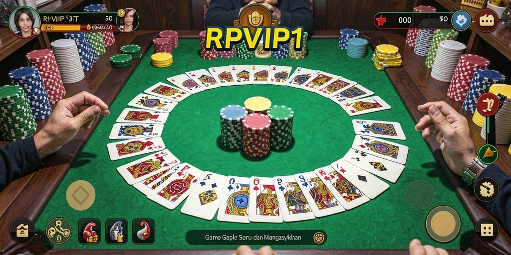 Tampilan gameplay <strong>RPVIP1</strong> yang seru dan interaktif saat bermain Gaple.
