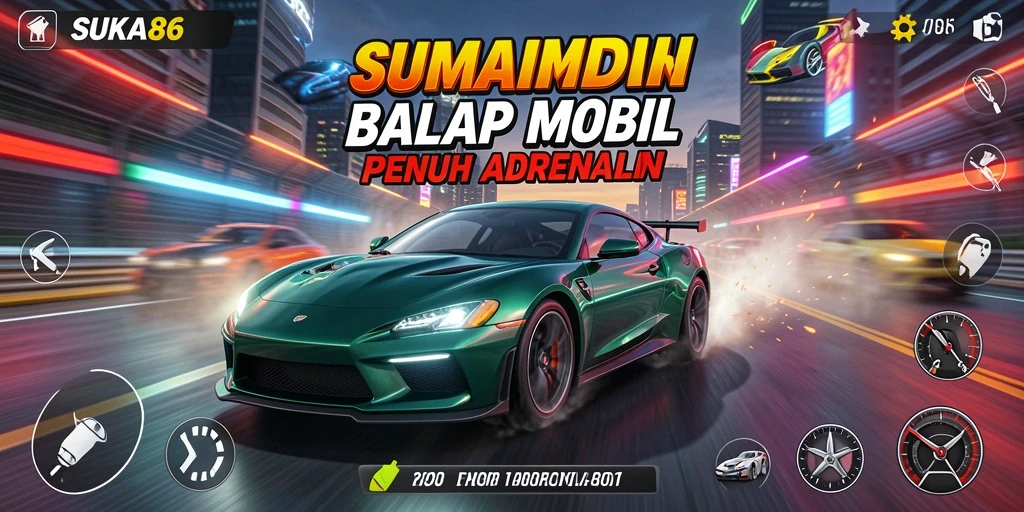 Gameplay menegangkan di balapan mobil SUKA86.
