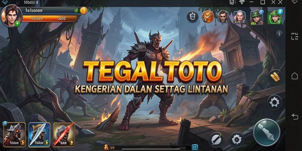 Screenshot gameplay TEGALTOTO menampilkan suasana horor yang intens.