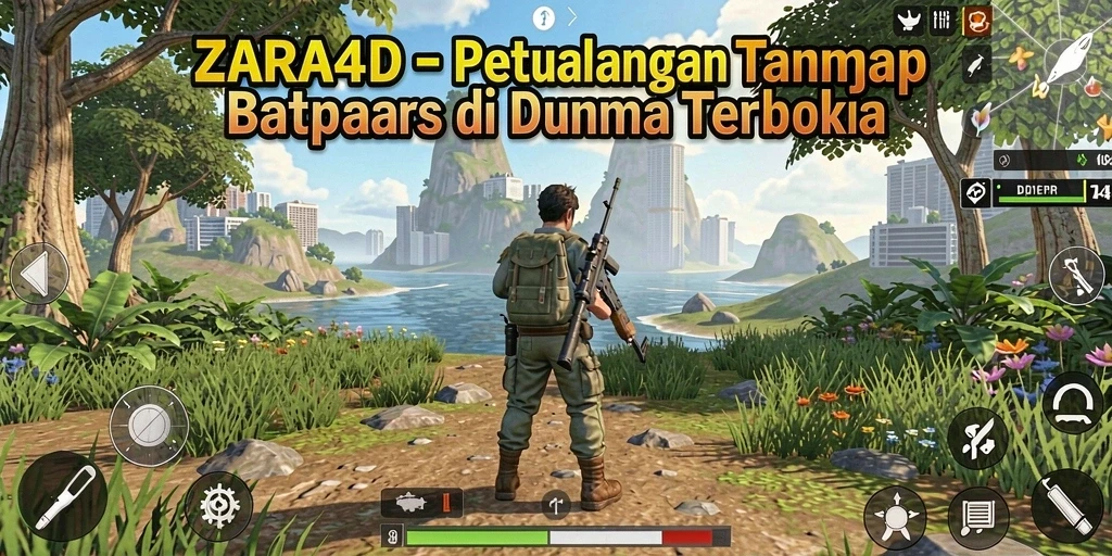Tampilan gameplay ZARA4D dengan dunia terbuka yang luas dan beragam.
